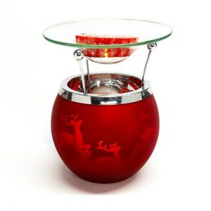 Yankee Candle Holiday Reindeer Glass Warmer with Sparkling Cinnamon Melt